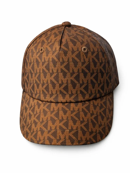 🆕Michael Kors MK Logo Slides + Matching Hat & Belt Set Brown Monogram Designer - Picture 2 of 6